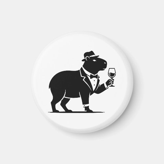 Lustiges Capybara-Weinglas Minimalist Modern Magnet (Vorne)