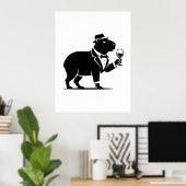 Lustiges Capybara-Weinglas Minimalist Modern Poster (Heimbüro)