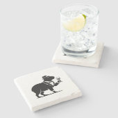 Lustiges Capybara-Weinglas Minimalist Modern Steinuntersetzer (Seitenansicht)