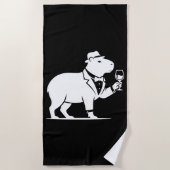 Lustiges Capybara-Weinglas Minimalist Modern Strandtuch (Vorderseite)