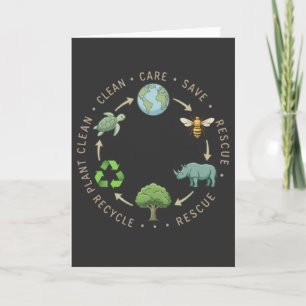 lustiges Care Save Rescue Recycle Earth Day Gesche Karte