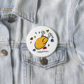 Lustiges Cartoon Brathähnchen beim Fallen Button (Beispiel)