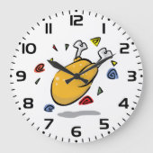Lustiges Cartoon Brathähnchen beim Fallen Große Wanduhr (Vorderseite)