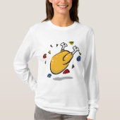 Lustiges Cartoon Brathähnchen fällt T-Shirt (Vorderseite)