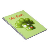 Lustiges Cartoon-Brokkoli-Diät-Tagebuch Notizblock (Rechte Seite)