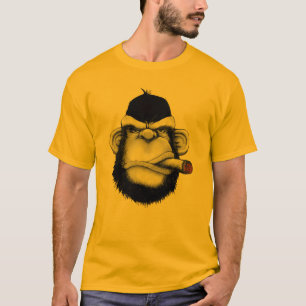 Lustiges Cartoon-Gorilla-T-Shirt – Gelbes Grafik-T T-Shirt
