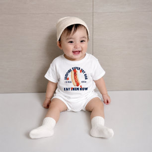 Lustiges Cartoon-Hot-Dog-Kunst-Grafik-T-Shirt Seit Baby Strampler