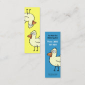 Lustiges Cartoon-Huhn-Lesezeichen Mini Visitenkarte (Vorne/Hinten)