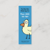 Lustiges Cartoon-Huhn-Lesezeichen Mini Visitenkarte (Rückseite)