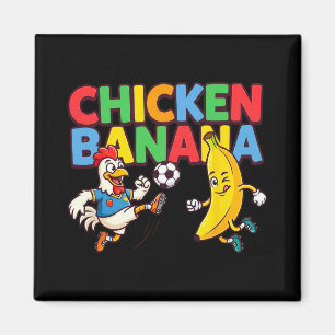 Lustiges Cartoon-Huhn Nana Fußballspieler Ll Graph Magnet
