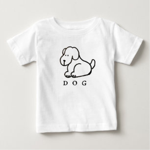 Lustiges Cartoon-Hund-Baby-T-Shirt sitzend Baby T-shirt