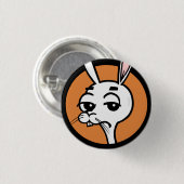 LUSTIGES CARTOON-KANINCHEN-RUNDER KNOPF BUTTON (Vorne & Hinten)