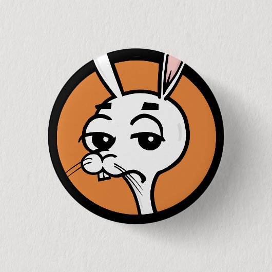LUSTIGES CARTOON-KANINCHEN-RUNDER KNOPF BUTTON (Vorderseite)