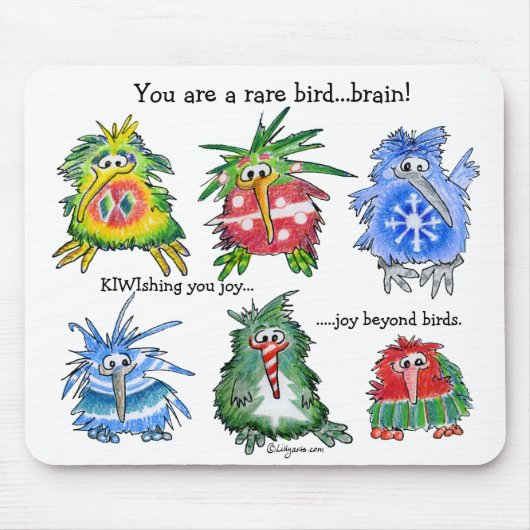 Lustiges Cartoon-Kiwi-Weihnachtsgeschenk Mousepad (Vorne)