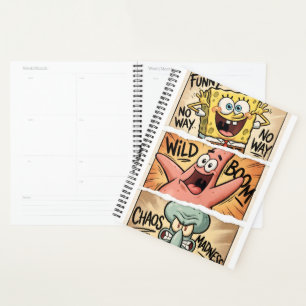 Lustiges Cartoon-Notizbuchcover – Farbiger Kawaii- Planer