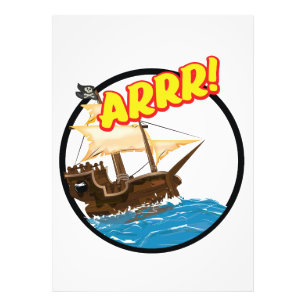 Lustiges Cartoon-Piraten Schiff  Fotodruck