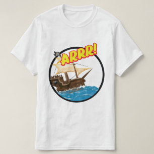 Lustiges Cartoon-Piraten schiff  T-Shirt