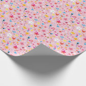 lustiges Cartoon rosa Geschenkpapier (Ecke)