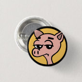 LUSTIGES CARTOON-SCHWEIN-RUNDER KNOPF BUTTON (Vorne & Hinten)