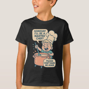 Lustiges Cartoon-Shirt mit kleinem Koch - “Irgendw T-Shirt