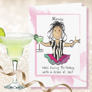 Lustiges Cartoon-Spruch Margarita Geburtstag Frau Karte