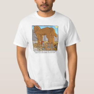 Lustiges Cartoon-T-Shirt Trojan Horse T-Shirt