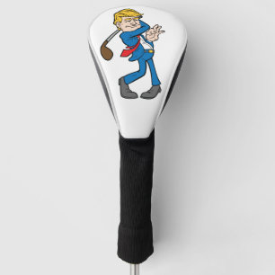 Lustiges Cartoon-Trumpf-Golfspieler-Schwingen Golf Headcover