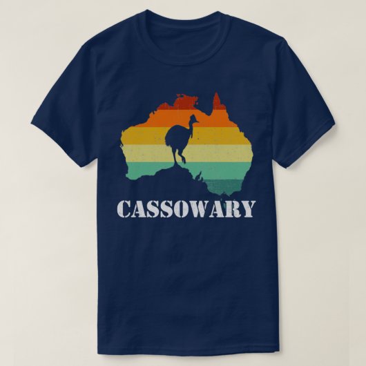 lustiges Cassowary Retro Cassowary T-Shirt (Design vorne)