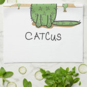 Lustiges "Catcus" Kaktus-Zeichnen Geschirrtuch (Gefaltet)