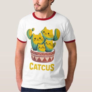 Lustiges Catcus-Katze-Kaktus-Pun-Shirt für Männer T-Shirt