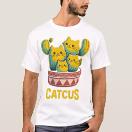 Lustiges Catcus-Katze-Kaktus-Pun-T-Shirt mit Illus T-Shirt