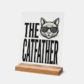 Lustiges Catfather Vintage-Katz Zitat Grafik-Shirt Acrylschild (Winkel)