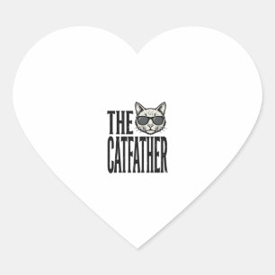 Lustiges Catfather-Vintage-Katz-Zitat Grafik-Shirt Herz-Aufkleber