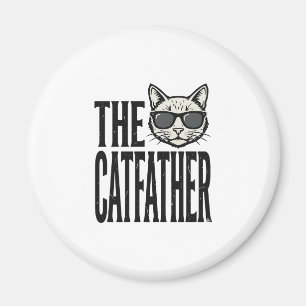 Lustiges Catfather Vintage-Katz Zitat Grafik-Shirt Magnet