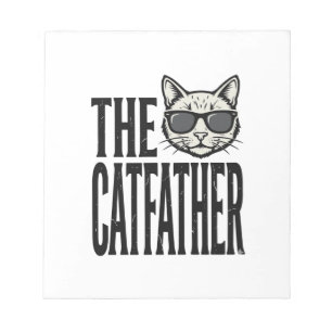 Lustiges Catfather Vintage-Katz Zitat Grafik-Shirt Notizblock
