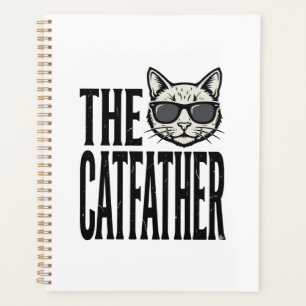 Lustiges Catfather Vintage-Katz Zitat Grafik-Shirt Planer