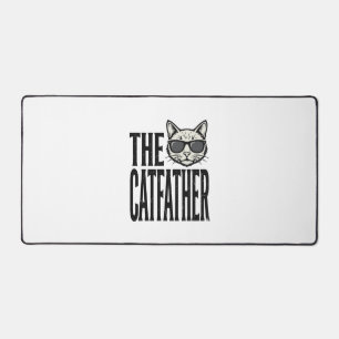 Lustiges Catfather-Vintage-Katz-Zitat Grafik-Shirt Schreibtischunterlage