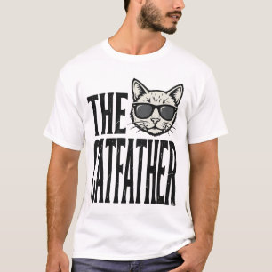 Lustiges Catfather Vintage-Katz Zitat Grafik-Shirt T-Shirt