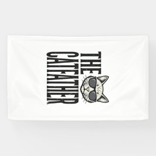 Lustiges Catfather Vintage-Katzen-Zitat Grafik-Shi Banner