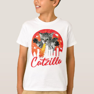 Lustiges Catzilla Böse Katzenmonster Kitty Katze T T-Shirt