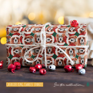 Lustiges Cavalier King Weihnachtsmuster Geschenkpapier