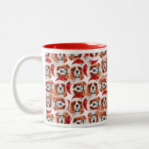 Lustiges Cavalier King Weihnachtsmuster Zweifarbige Tasse