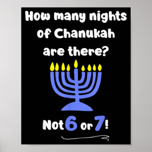 Lustiges Chanukka 67 Meme Lehrer Wie viele Nächte Poster