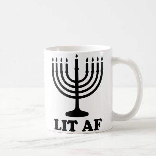 Lustiges Chanukka chanukah menorah beleuchteter af Kaffeetasse (Rechts)