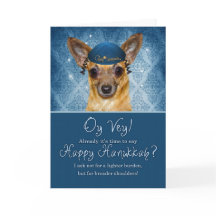 Lustiges Chanukka-Chihuahua mit Jarmulke