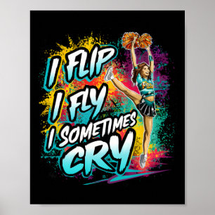 Lustiges Cheerleading Ich fliege Ich fliege Cheerl Poster
