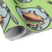 LUSTIGES CHEESEBURGER-LECH-PACKPAPIER GESCHENKPAPIER (Rolleneckpunkt)