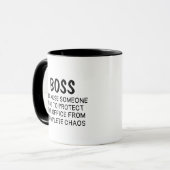 Lustiges Chef-Dankeschön-Geschenk, Chef-Geburtstag Tasse (Vorderseite Links)