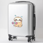 Lustiges Chibi-Faultier-Workout Cute Kawaii-Gym-C Aufkleber (Koffer)