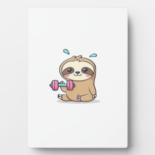 Lustiges Chibi-Faultier-Workout Cute Kawaii-Gym-C Fotoplatte